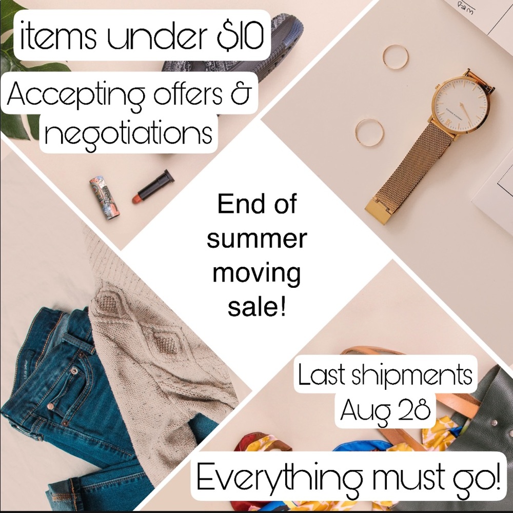 END OF SUMMER MOVING SALE